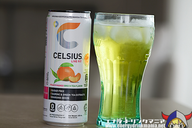 CELSIUS PEACH MANGO GREEN TEAの味