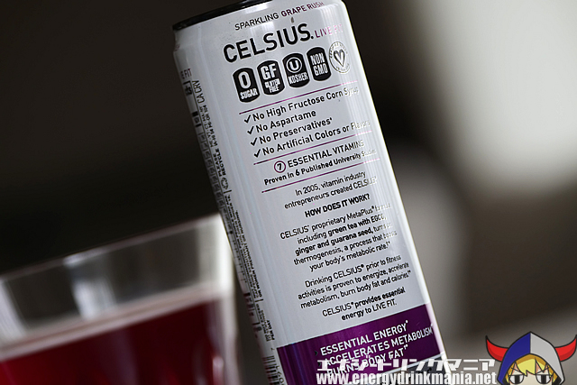 CELSIUS SPARKLING GRAPE RUSHのデザイン