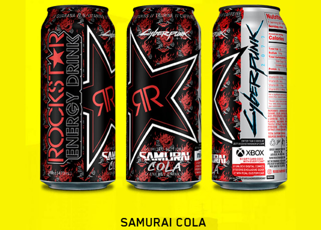 ロックスター、Cyberpunk 2077コラボ限定フレーバー、サムライコーラとデザイン缶発売！