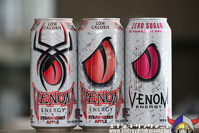 VENOM ENERGY ZERO SUGAR STRAWBERRY APPLEのデザイン