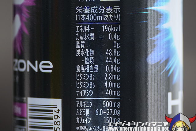 HYPER ZONe ALL NEWのエナジー成分